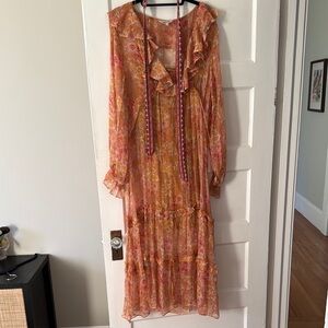 Arnhem Silk Floral Ruffle Long Sleeve Dress